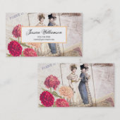 Elegant Victoriaans Mode Ephemera Collage Visitekaartje (Voorkant / Achterkant)