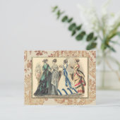 Elegant Victoriaans Modes Briefkaart (Staand voorkant)