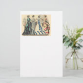 Elegant Victoriaans Modes Briefpapier (Staand voorkant)