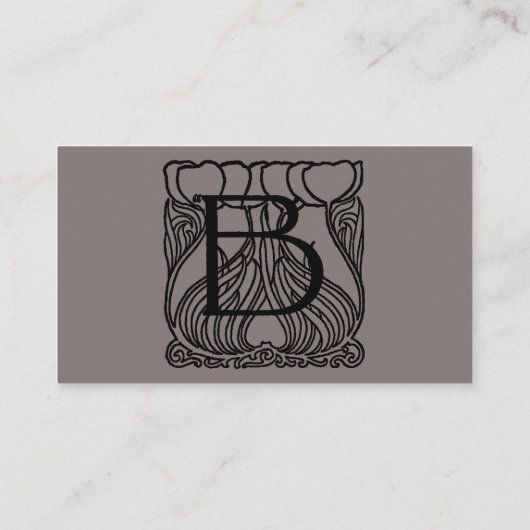 Elegant  Victoriaans monogram Letter B Bloem Visitekaartje (Achterkant)