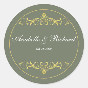 Elegant Victoriaans Ronde Sticker