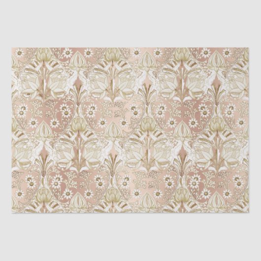 Elegant  Victoriaans Roos Gold Flower Tissuepapier (Voorkant)