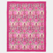 Elegant Victoriaans roze bloem Fleece Deken (Voorkant)