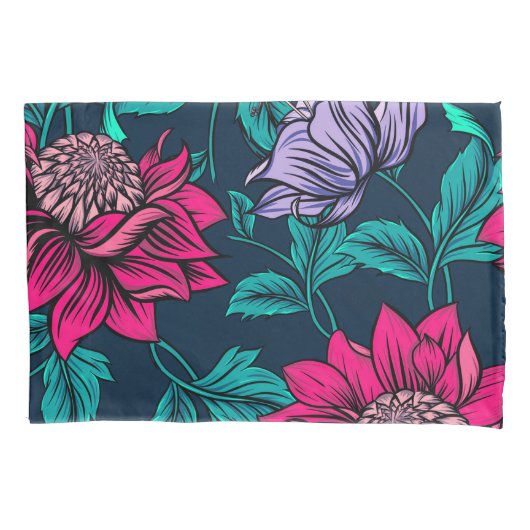 Elegant Victoriaans  Roze Floral Artwork | Kussensloop (Voorkant-Links)