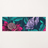 Elegant Victoriaans  Roze Floral Artwork | Yogamat (Voorkant (horizontaal))
