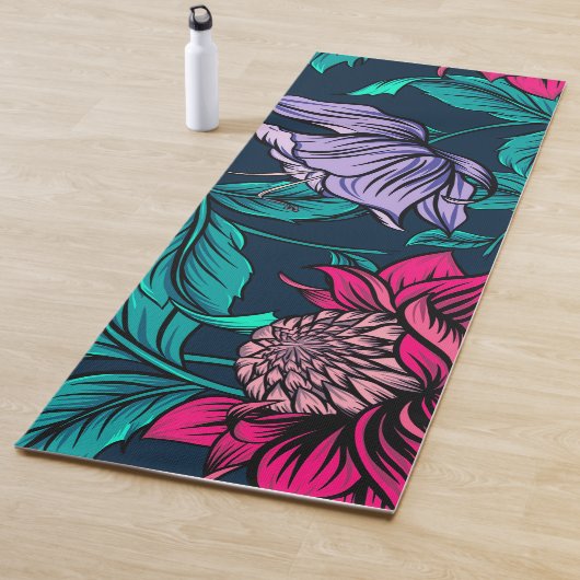 Elegant Victoriaans  Roze Floral Artwork | Yogamat (In situ)