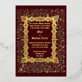 Elegant Victoriaans Tijdperk 1883 Middeleeuws Stij Folie Uitnodiging (Voorkant)