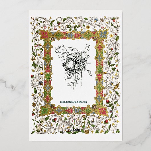 Elegant Victoriaans Tijdperk 1883 Middeleeuws Stij Folie Uitnodiging (Achterkant)