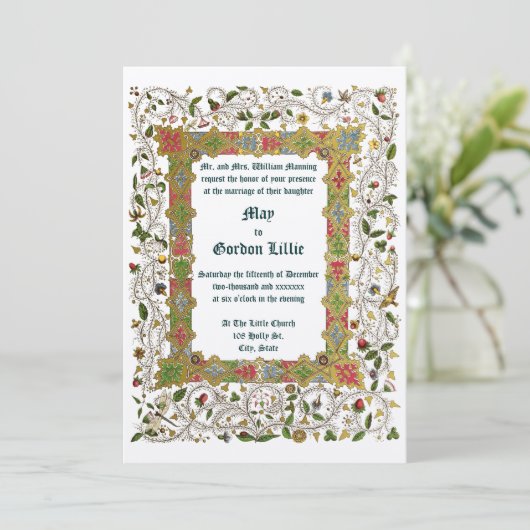 Elegant Victoriaans Tijdperk 1883 Middeleeuws Stij Kaart (Staand voorkant)