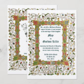 Elegant Victoriaans Tijdperk 1883 Middeleeuws Stij Kaart (Voorkant / Achterkant)