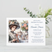 Elegant Victoriaans verjaardag-thee feest Kaart (Staand voorkant)