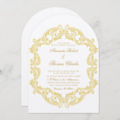 Elegant Victoriaans Wedding Kaart (Voorkant / Achterkant)