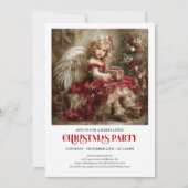 Elegant Victorian Angel Christmas Party Invitation (Devant)