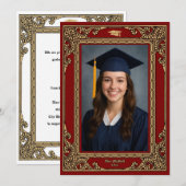 Elegant Victorian Era 1877 Graduation Aankondiging (Voorkant / Achterkant)