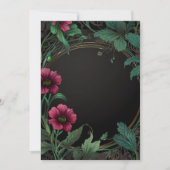Elegant victorian moody dark green pink floral kaart (Voorkant)
