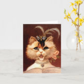 ELEGANT VICTORIAN PARLOR CAT w/ MUSIC ~ CARD Kaart (Gele Bloem)