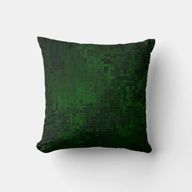 Elegant vierkant patroon Donkergroen kussen (Voorkant)