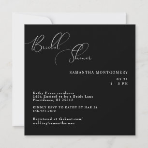 Elegant vierkant zwart Vrijgezellenfeest Save The Date