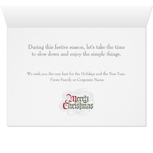 Élégant vieux anglais joyeux Noël calligraphie (Intérieur Horizontal (Bas))