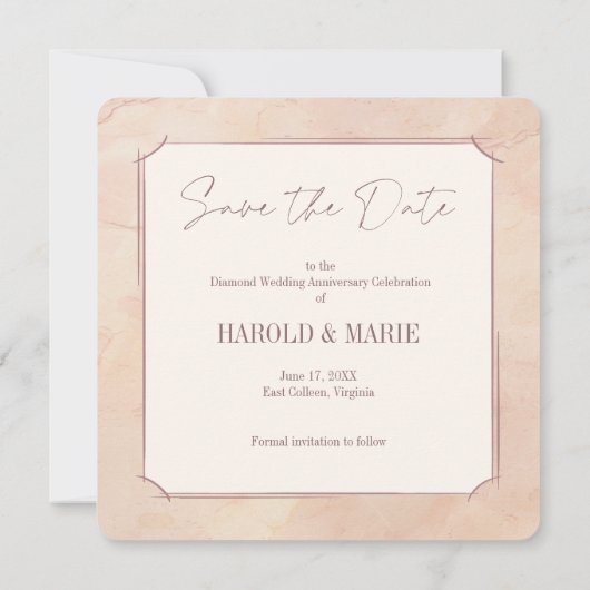 Élégant vieux jeu Enregistrer la carte de date (Dos)