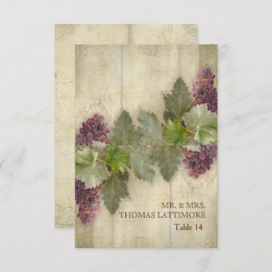 Élégant vignoble rustique vinicole automnale carte (Devant / Derrière)