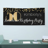 Elegant Vijftig en Fabulous 50ste Verjaardagsfeest Spandoek (Beurs)