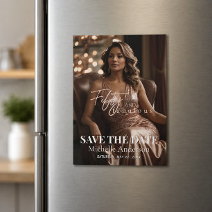 Elegant Vijftig en Fabulous Foto Save the Date Magnetische Uitnodiging