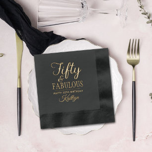 Elegant Vijftig en Fantastisch! 50ste Verjaardagsf Folie Servetten