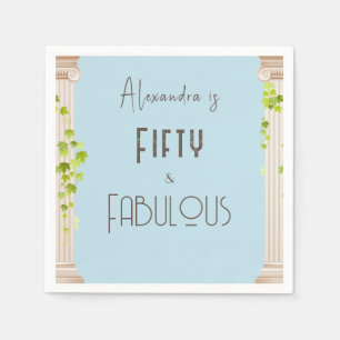 Elegant Vijftig Fabulous Verjaardag Blauw Grieks T Servet