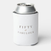 Elegant Vijftig & Fabulous Verjaardag Modern Wit Blikjeskoeler (Blikje Achterkant)