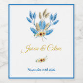 Élégant vin à fleurs et Étiquette à vin pétillant (Étiquettes simples)