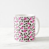 Élégant vin rose floral Motif café Mug (Devant droit)