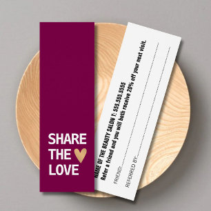 Elégant Vin Rouge Blanc Or Coeur Carte de recomman