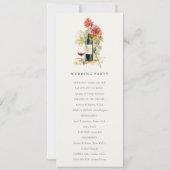 Élégant Vin Rouge Jaune Floral Programme de mariag (Dos)