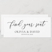 Elegant Vind uw Seat Bruiloft Zitkaart Kaart (Voorkant / Achterkant)