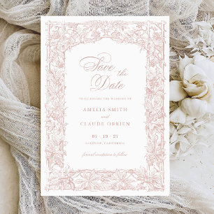  Elegant Vines Border Lijst Save the Date Kaart
