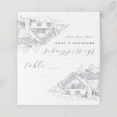 Elegant Vineyard Illustration Destination Wedding (Buitenkant ongevouwen)