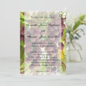 Elegant Vineyard Paars/Green Grapes Wedding Kaart (Staand voorkant)