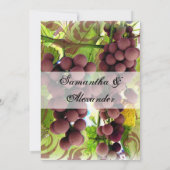 Elegant Vineyard Paars/Green Grapes Wedding Kaart (Achterkant)