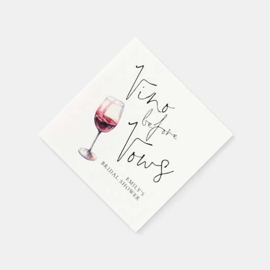Elegant Vino voor geloften Vrijgezellenfeest Servet (Hoek)