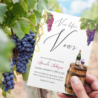 Elegant Vino voor Vows Winery Vrijgezellenfeest Kaart