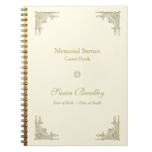 Elegant Vintage 1 Memorial Service Notitieboek
