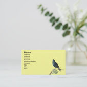 Elegant Vintage Black Bird Yellow Visitekaartje (Staand voorkant)