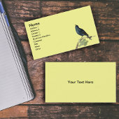 Elegant Vintage Black Bird Yellow Visitekaartje