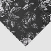 Elegant Vintage Black White Rozen Tissuepapier (Detail)