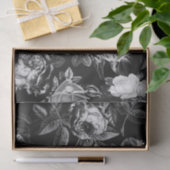 Elegant Vintage Black White Rozen Tissuepapier (Geschenk)