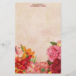 Elegant Vintage Bloem Vintage Papier Kleurrijk