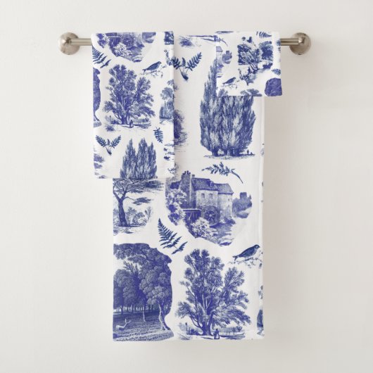 Elégant Vintage Blue Country Pastoral Toile (En situation)