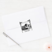 Elegant Vintage Bookplate Vierkante Sticker (Envelop)