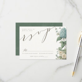 Elegant Vintage Botanical Wedding RSVP Card Kaartje